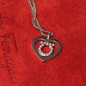 Salvatore Ferragamo Silver Heart Pendant Necklace
